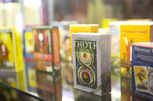 Tarot card sets on display at the Psychic Eye Bookstore ...